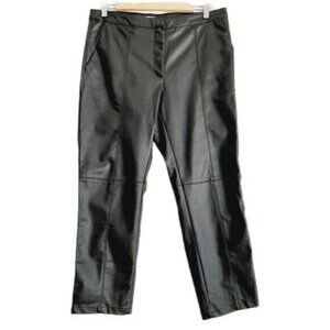 H&M / Faux Leather Ankle Pants Black Sz 12 Flawed